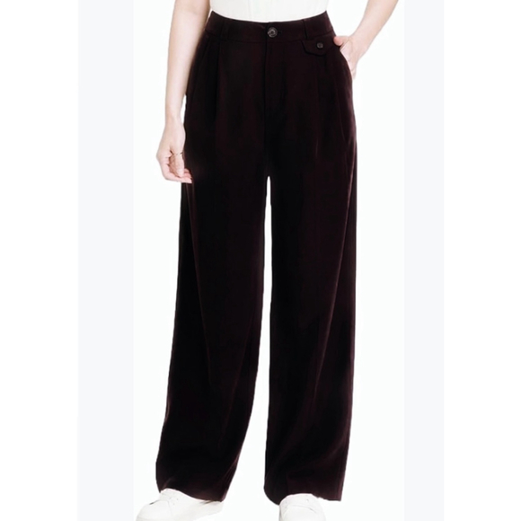 Women's a new day wide leg high rise relaxed Pants Black Size 12R NWT - Picture 1 of 9